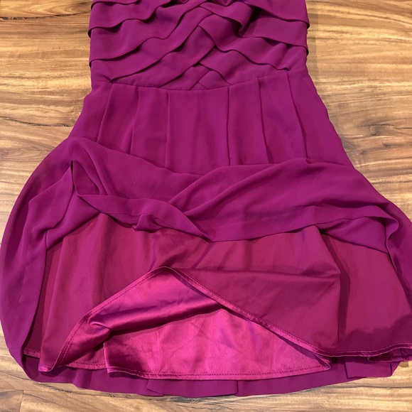 Strapless magenta purple pink pleated dress Express size 2 Y2K - Picture 2 of 7